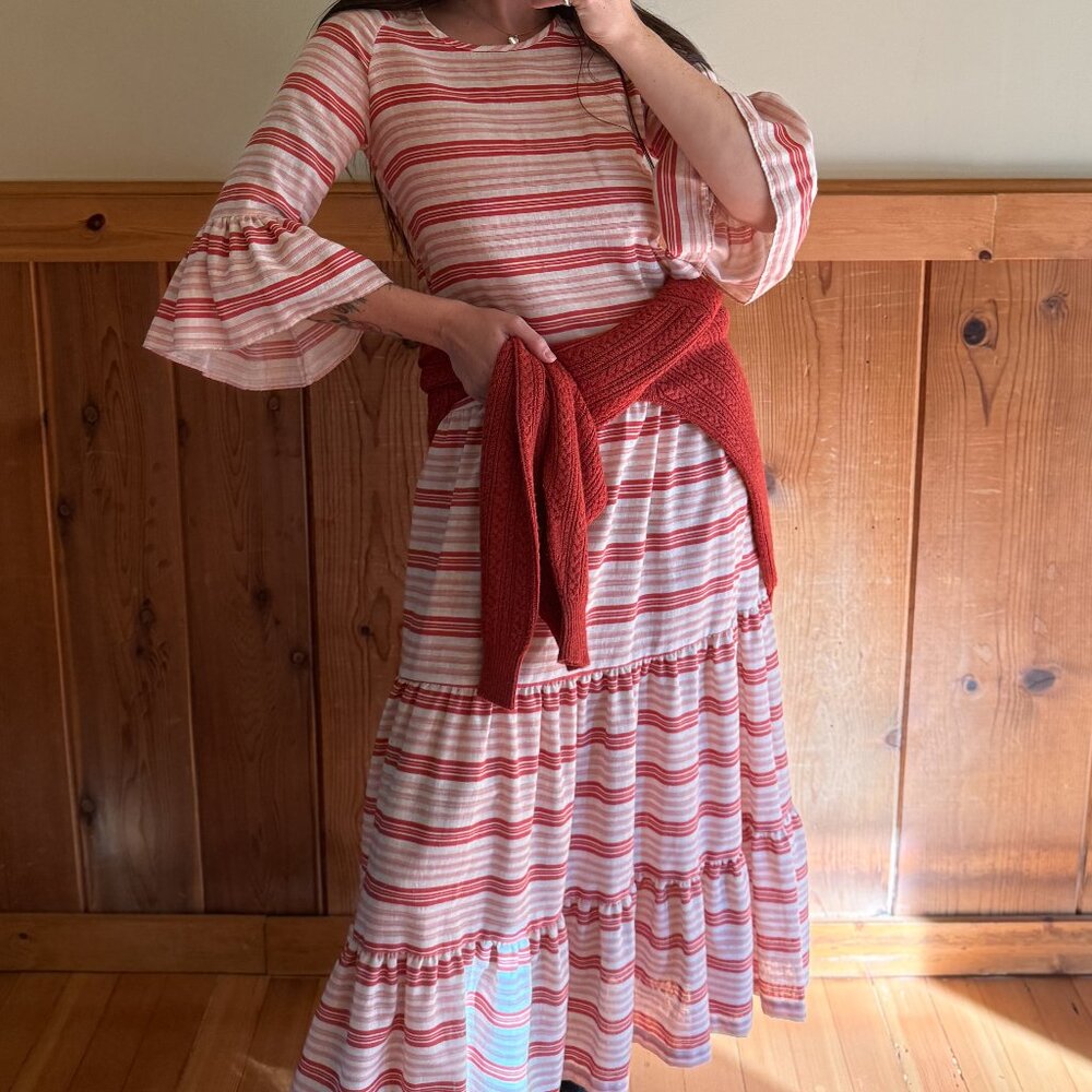 VTG Striped Linen Blend Dress